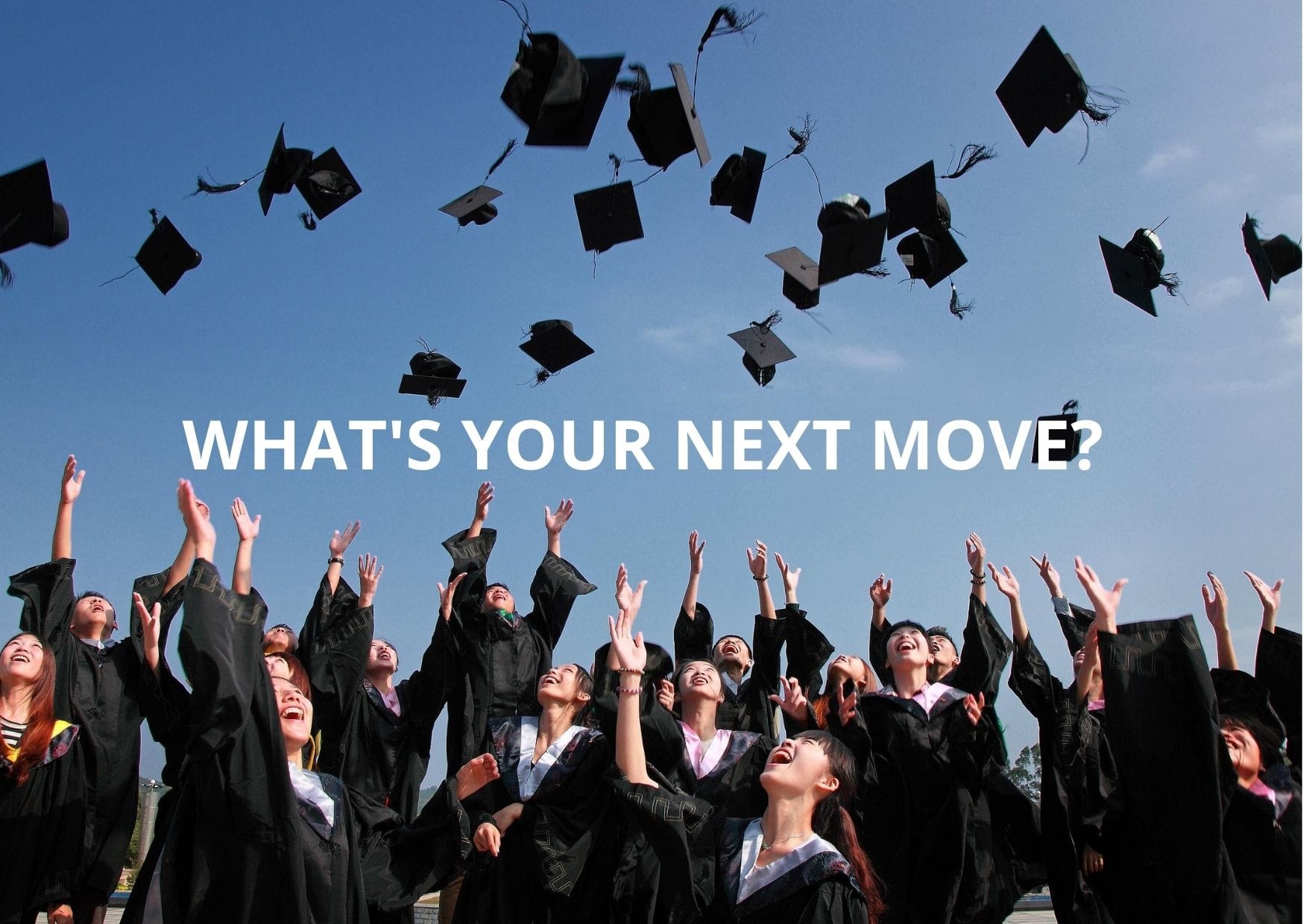 University graduates celebrating graduation while exploring career options after university