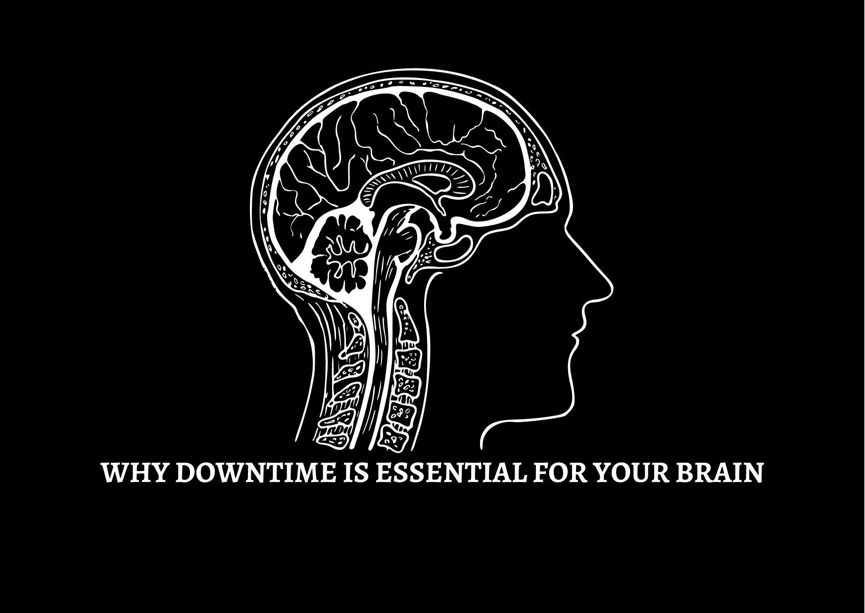 Illustration of a human brain highlighting the benefits of downtime for mental wellbeing