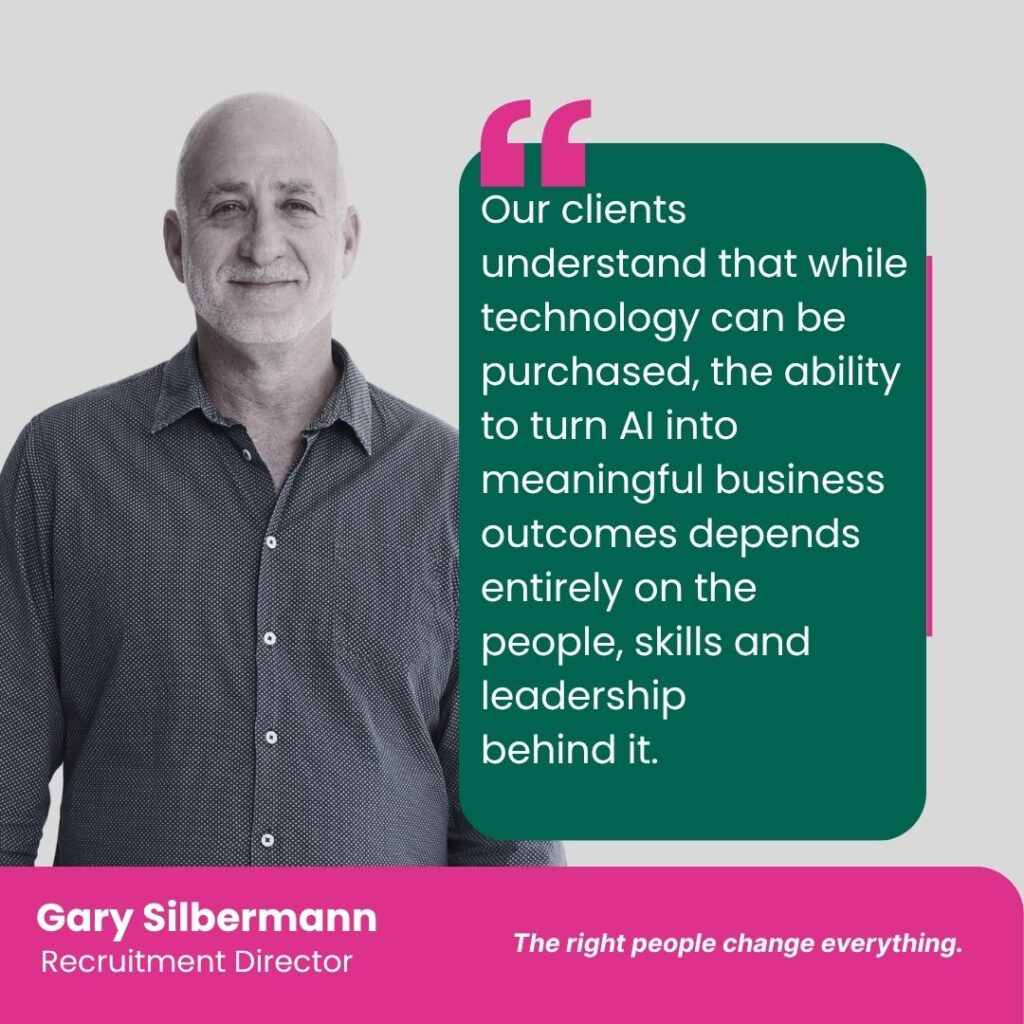 Gary Silbermann, Recruitment Director at Acuity Consultants, discussing why AI success depends on people, skills and leadership rather than technology alone.