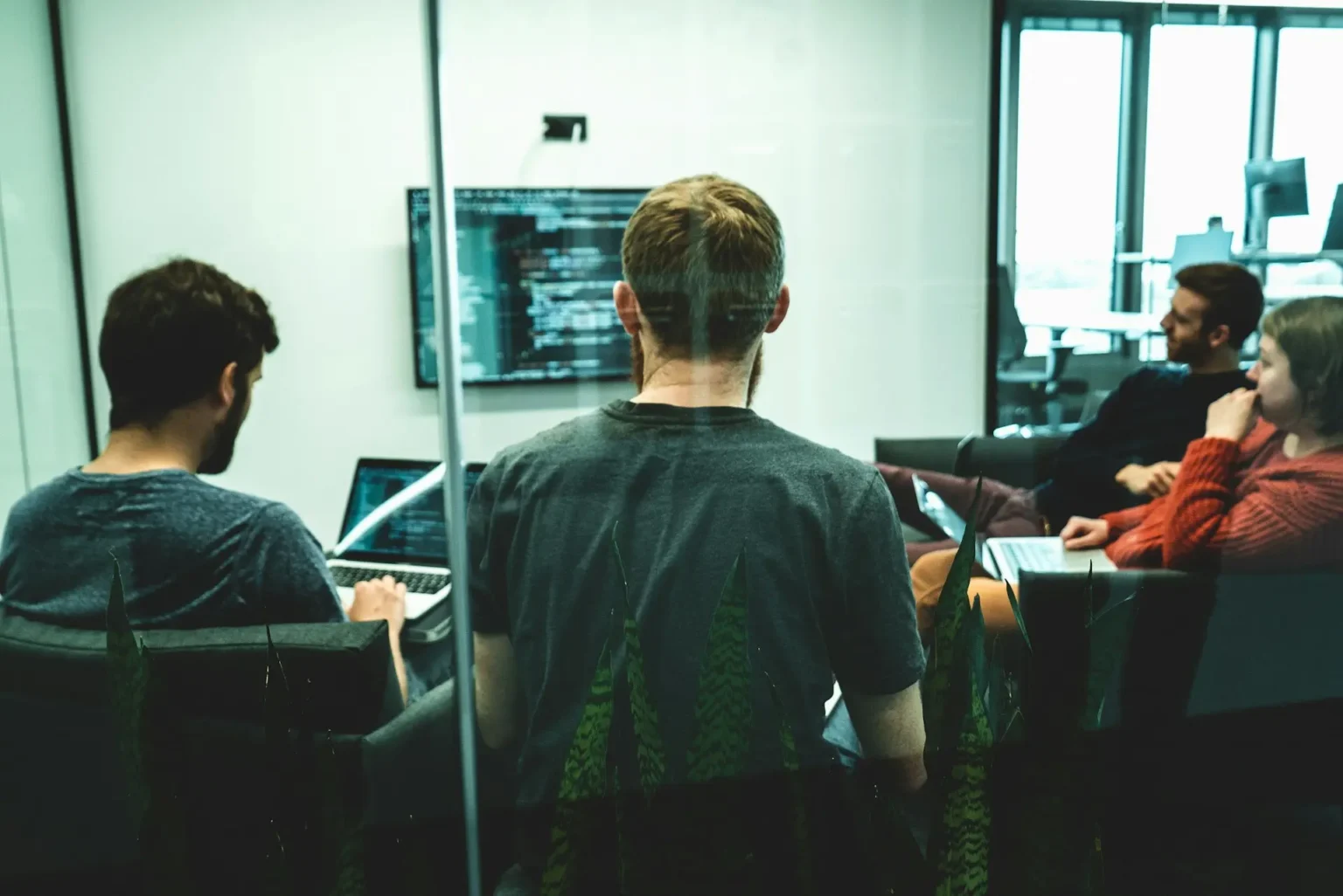 A group of AI engineers working on a solution