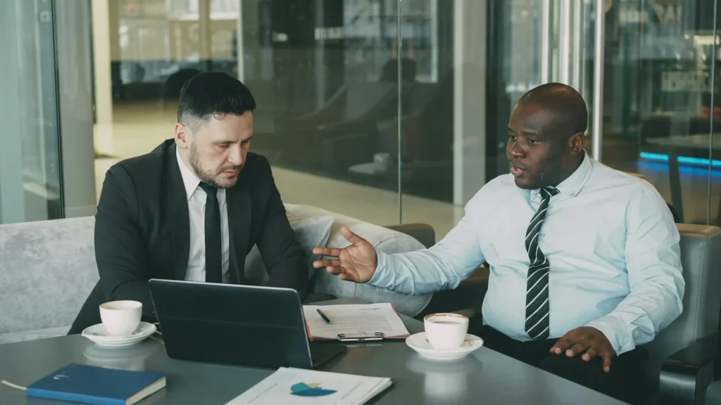 Business Analyst in discussion