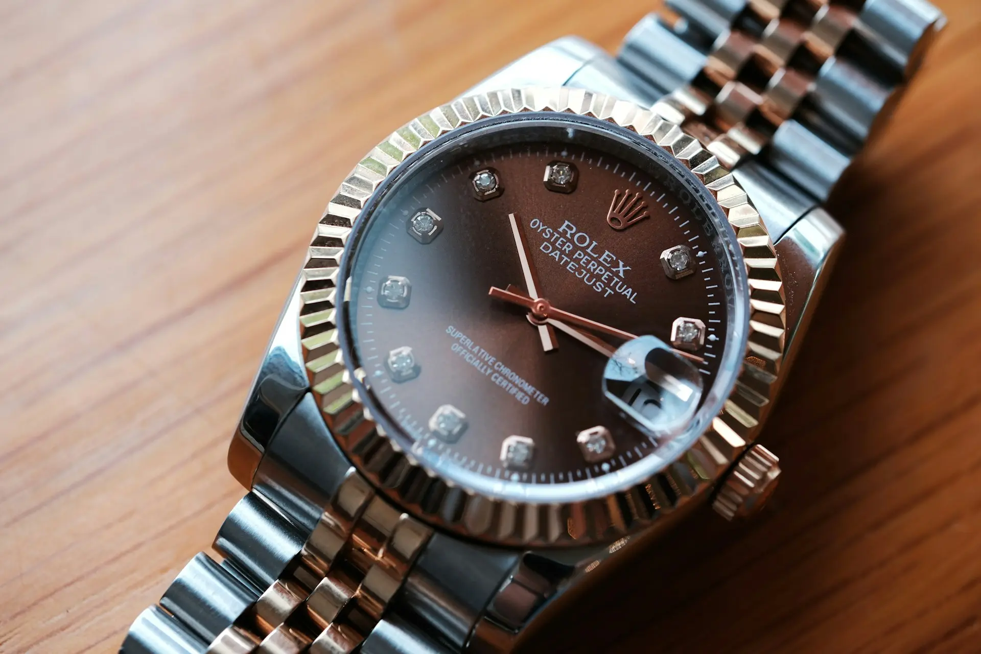 brown rolex watch